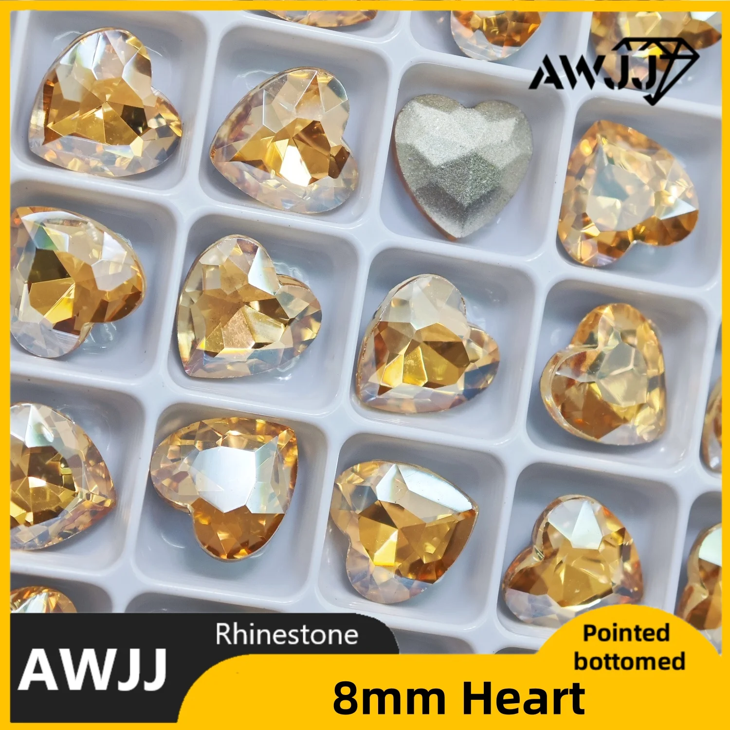 슈퍼 플래시 골든 팬텀 샴페인 모든 모양의 뾰족한 바닥 장식 보석 최고 품질의 네일 쥬얼리 액세서리