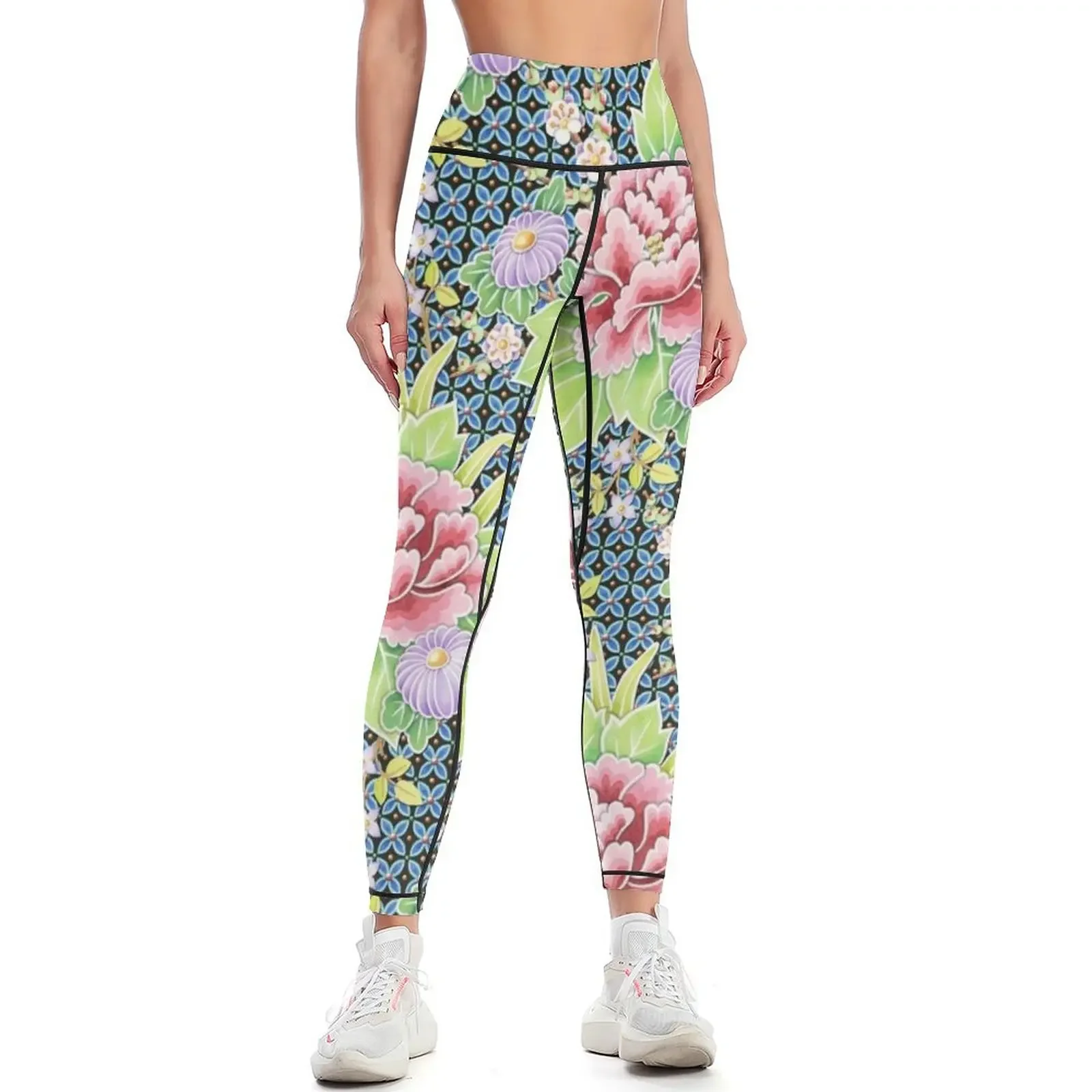 

Kimono Bouquet Brocade Leggings Leginsy push up sportswear for gym sportswear gym sportswear woman gym 2025 Womens Leggings