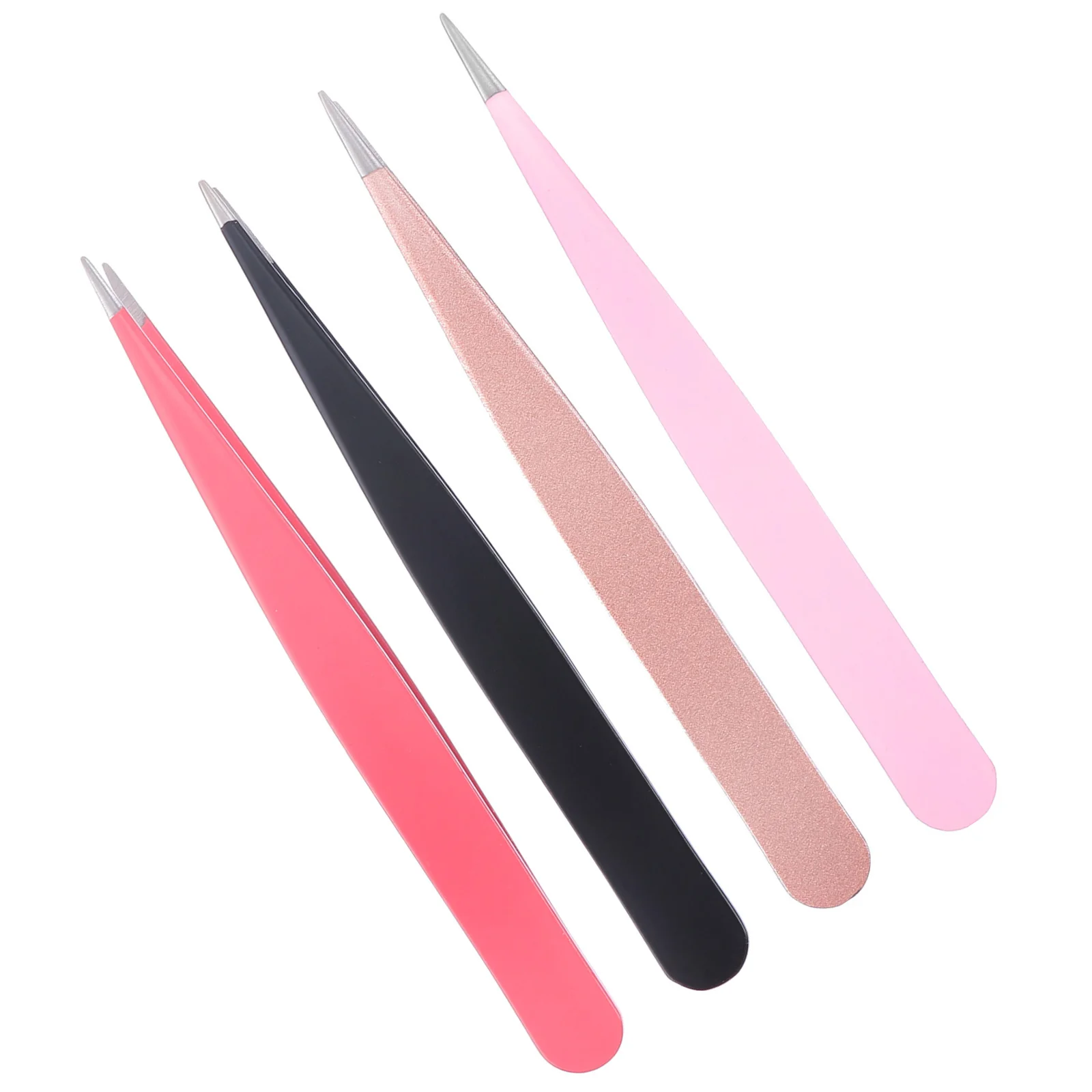 ที่หนีบคิ้วสี 4 ชิ้น ทำจากสแตนเลส ปากแหลม อเนกประสงค์ สำหรับแต่งหน้า จัดแต่งทรงคิ้ว หนีบขนตา