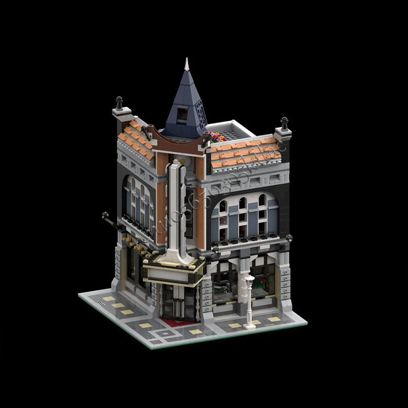 2576PCS MOC-10255 Street View Café Cinema Alternative Building ModelDIY Custom Puzzle Technology Creative Assembly Kids Toy Gift
