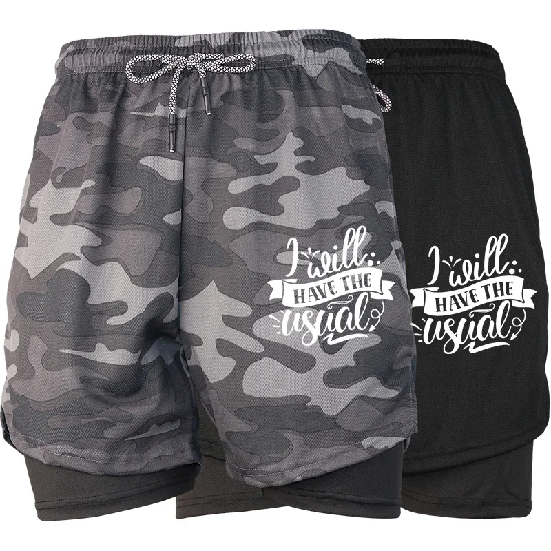 

Мужские спортивные шорты с принтом паука 2 в 1, сетчатые компрессионные шорты для бега, повседневные спортивные шорты для тренировок в тренажерном зале