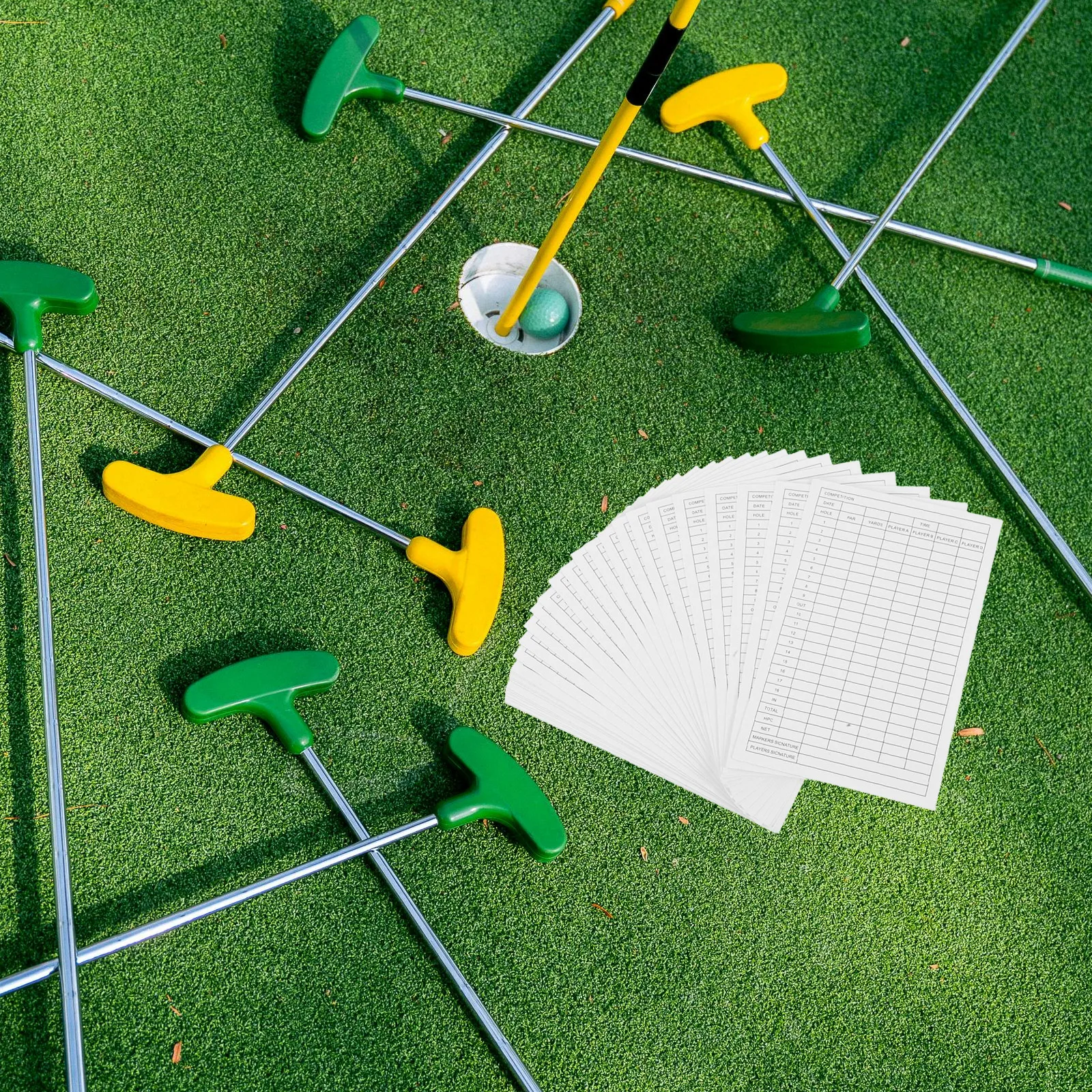 

30pcs Golf Scorecards Coated Paper Balls Printed Accessories Record Player Sports Supplies Score Recording Tools