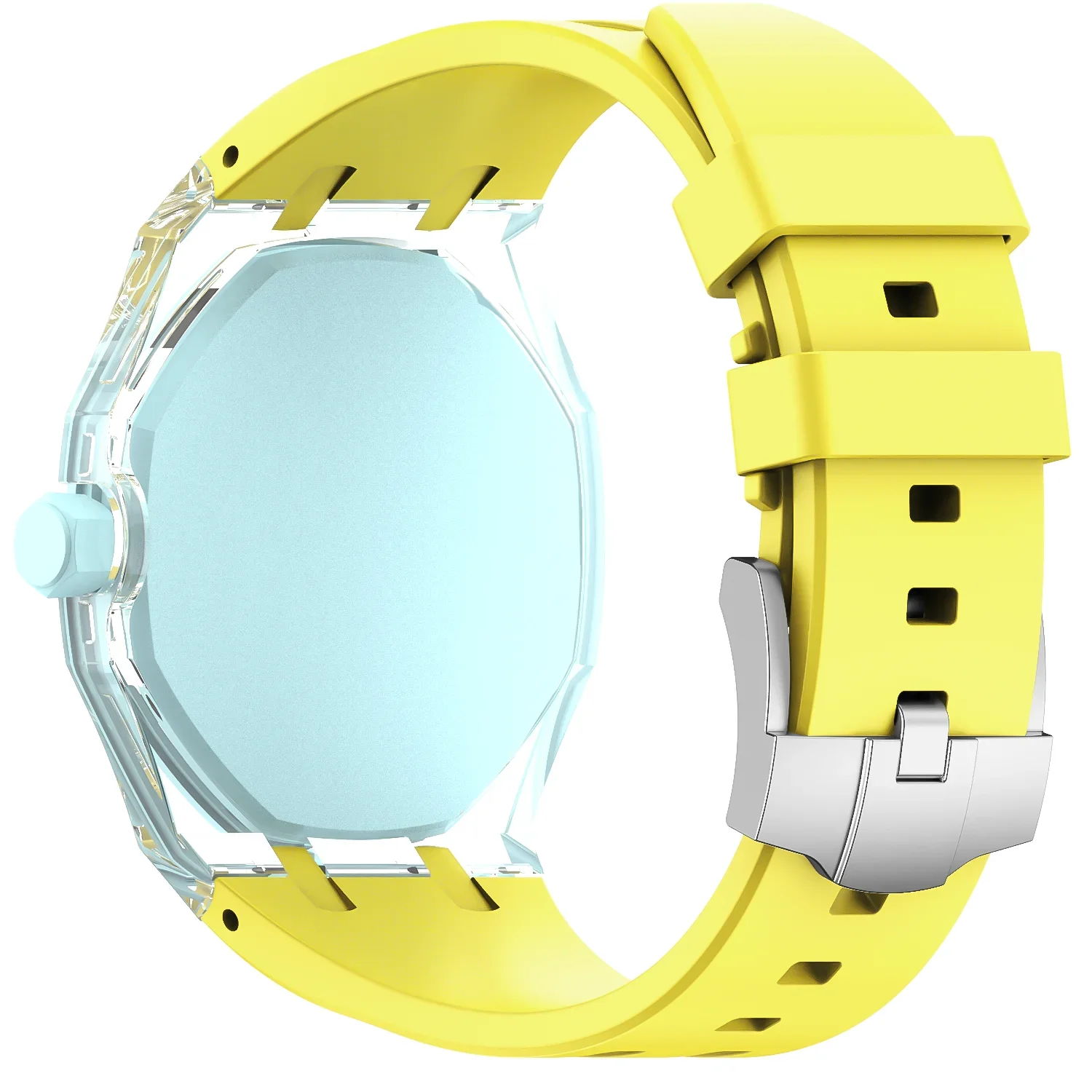 Transparentes Gehäuse + Modifikationsset mit Flüssigsilikonarmband für Swatch X AP Royal Pop Uhrenarmband Swatch X AP Royal Pop Correa – Detail 34