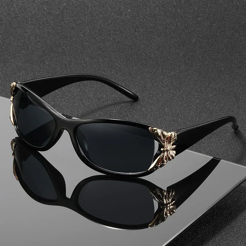 قطعة واحدة من الديكور على شكل فراشة، للجنسين، نظارات شمسية عتيقة ملفوفة للحفلات أنيقة وملابس يجب اقتناؤها