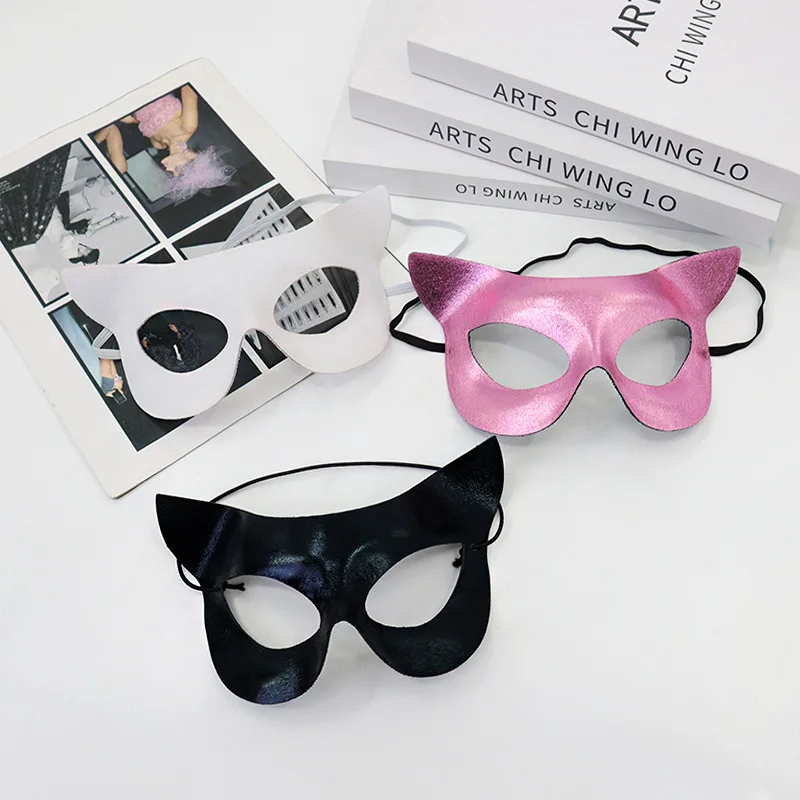 Masque facial de chat Sexy pour femmes, demi-visage, masques pour les yeux de renard, Halloween, carnaval, mascarade, accessoires de Costume de fête