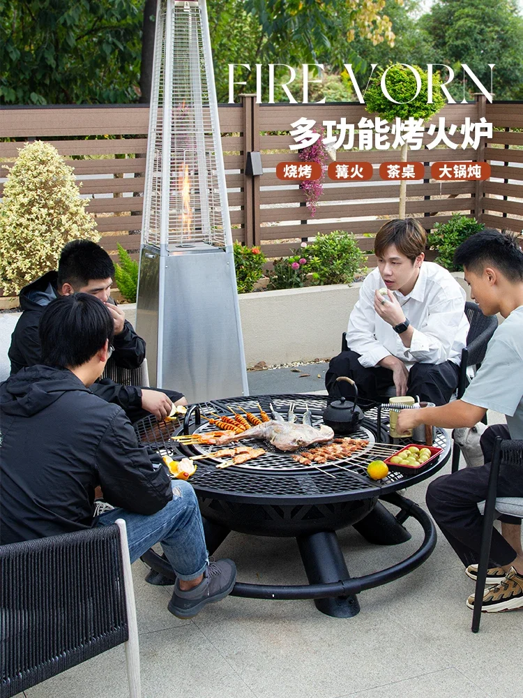 Outdoor Barbecue Grill Home Campfire Basin Tea Firewood Heating Stove Courtyard Roasting Stove Table Charcoa