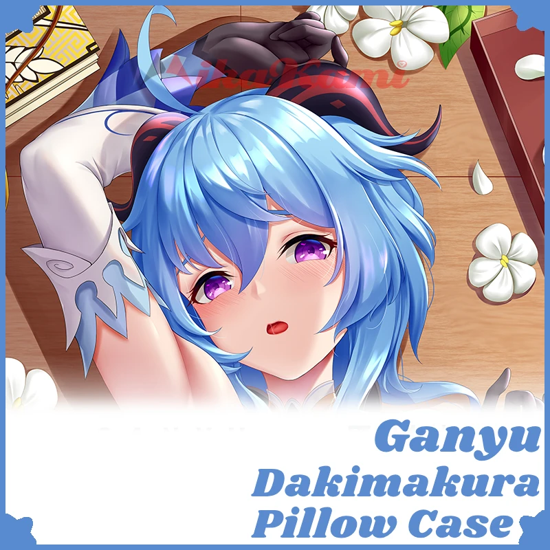 Ganyu Dakimakura Genshin Impact Game Sexy Pillow Case Hugging Cushion Cover Fullbody Pillowcase Home Bedding Decor Otaku Gift