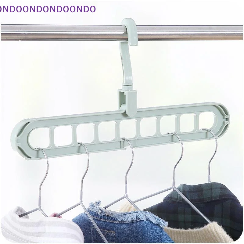 Foldable 9-Hole Clothes Hangers 3Pcs Sturdy Plastic Space Saving Organizer for Bedroom Closet Clothing Storage