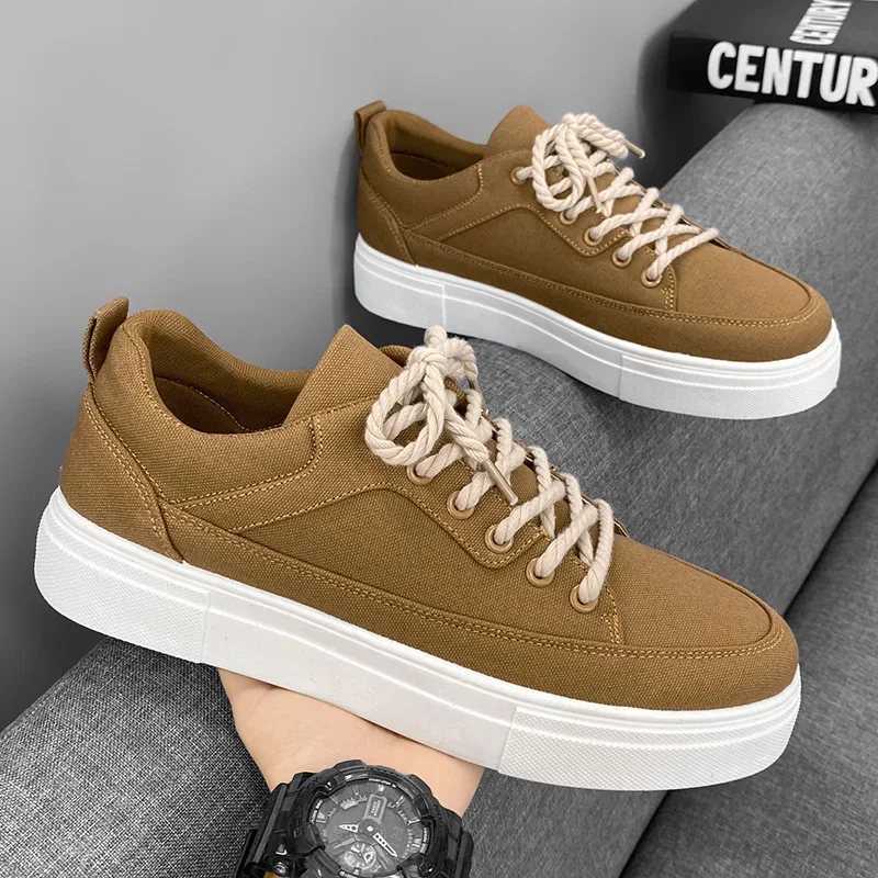 Men's Canvas Shoes 2024 New Autumn Sports Casual Versatile Student Board Shoes Soft Bottom Black Cloth Shoes Niche