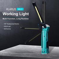 KLARUS WL1 LED 550 lumen Micro USB Rechargeable Work Light 180 Degress Rotate Foldable 7 Light Mode COB Flashlight with battery