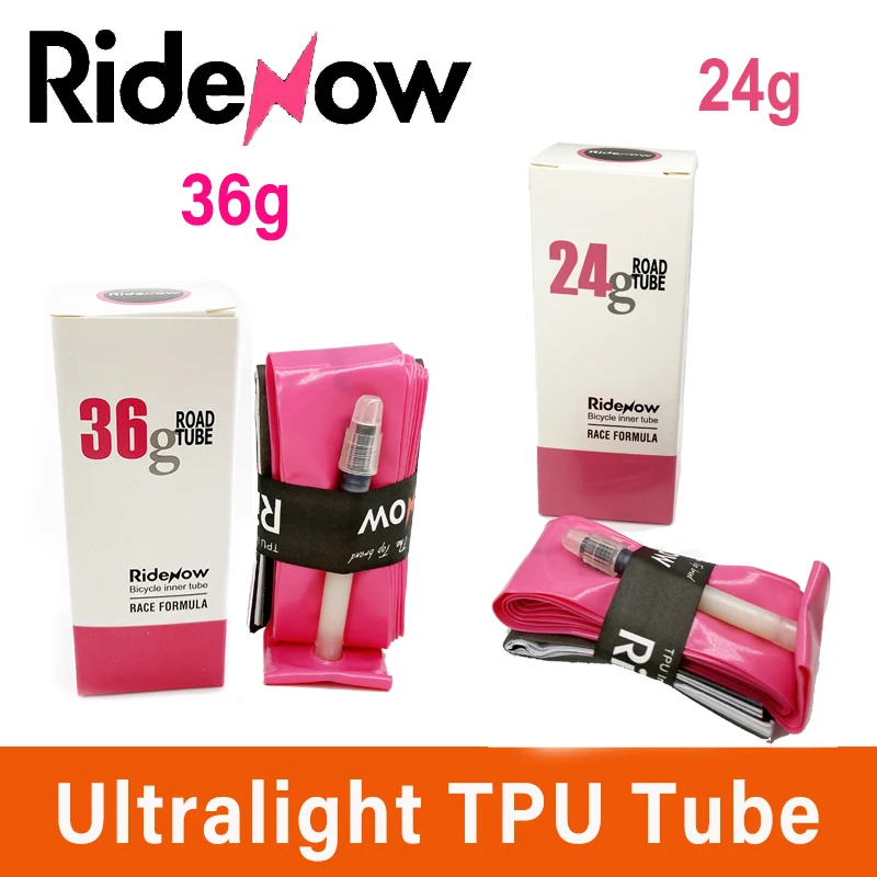 Ridenow Ultralight Bicycle Inner Tube 700 x 18 25 28 32 Road Bike TPU Tube 45 65 85mm Length 28'' Super Light inner tube