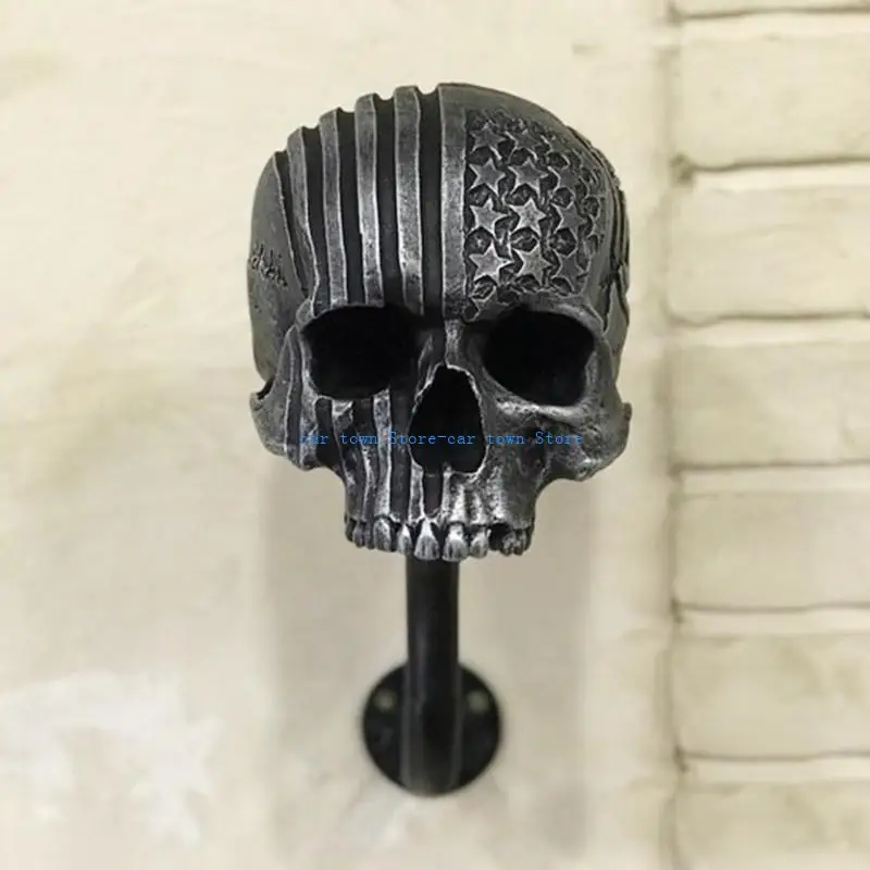 

RXJE Motorcycle Skull Helmet Holder for Creative Resin Craft Wall Mounted Skull Rack