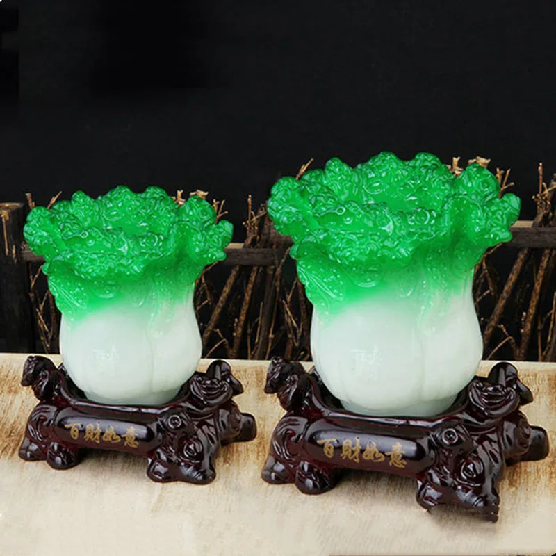 Study Desktop Pen Holder Ornaments Home Resin Chinese Cabbage Decoration Teacher Gift Wine Cabinet Auspicious Decor