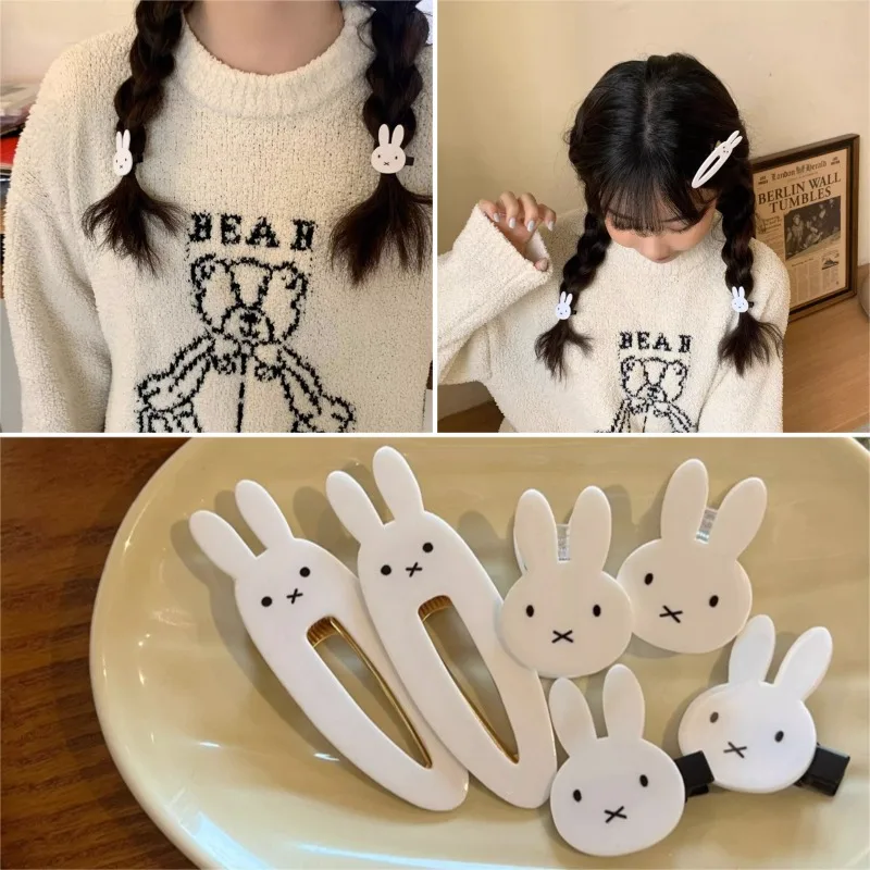 

10 шт., заколка для волос серии Miffy с героями мультфильмов, милая креативная заколка в виде утконоса, модная заколка для девочек с челкой