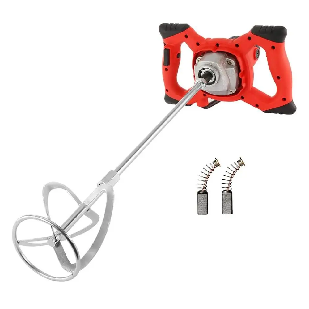 Electric Handheld Cement Mixer 2100W Mortar Concrete Paint Grout Mixing Tool 6 Speed Dual Handle Design Strong Copper Motor