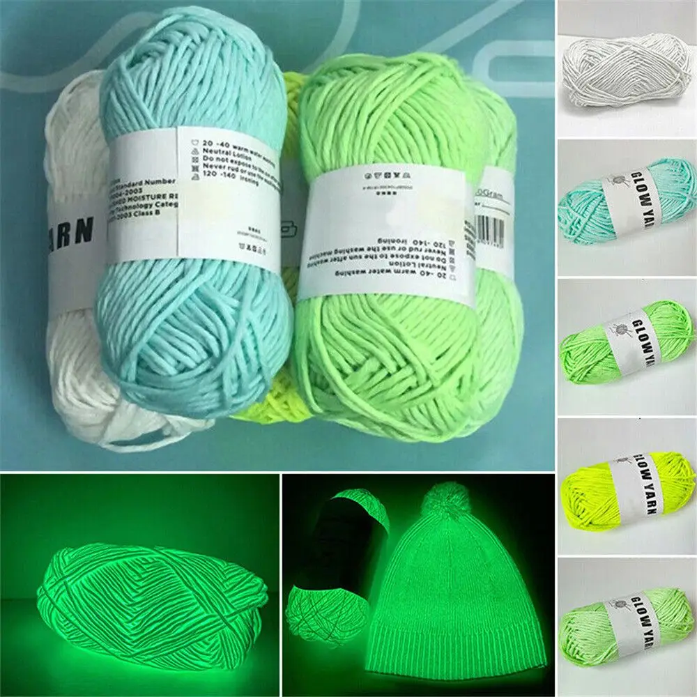 

DIY Weave Handmade Hand Knitted Knitting Wool Luminous Chunky Yarn Glow in the Dark
