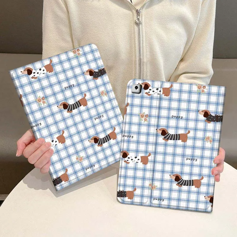 

Cute Anime Dog Cat For iPad Pro Air Mini 1 2 3 4 5 6 7 7th 8th 9th 10th 11th 10.2 9.7 10.5 10.9 11 2024 2025 Tablet Case