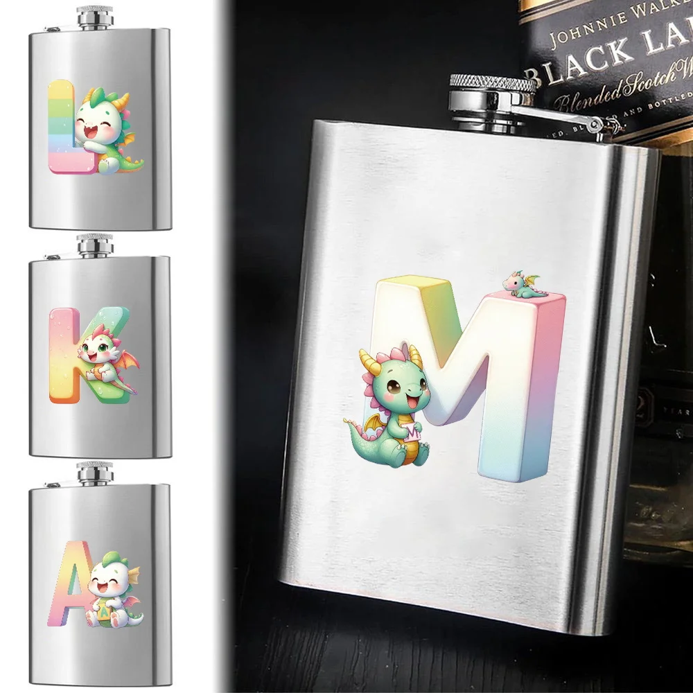 

Portable Leak Proof Metal Wine Jug Stainless Steel Wine Bottle Cartoon Animal Initial Name 26 Letters Pattern