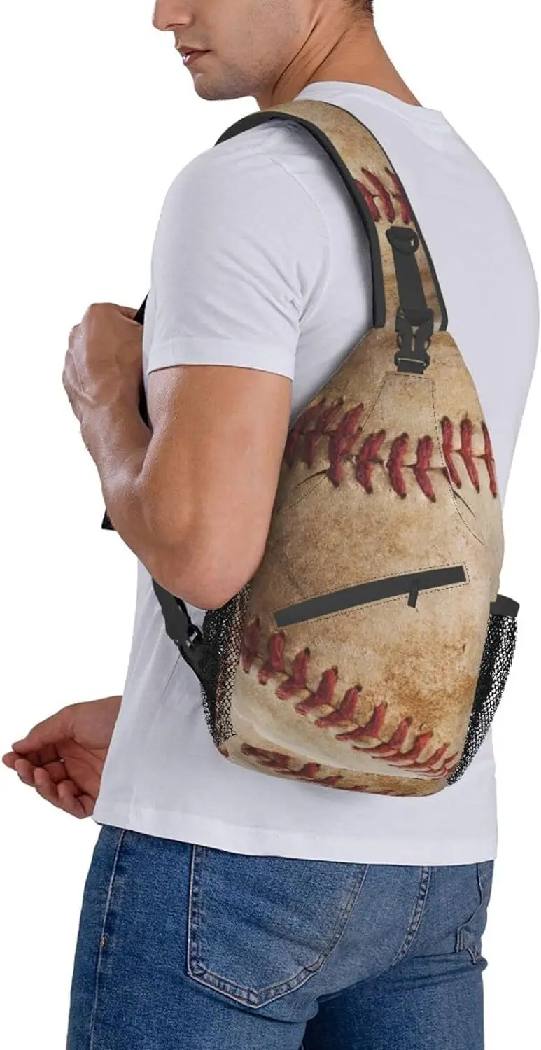 Baseball Sling Bag Crossbody Travel Hiking Chest Backpack Shoulder Daypack For Women Men One Size