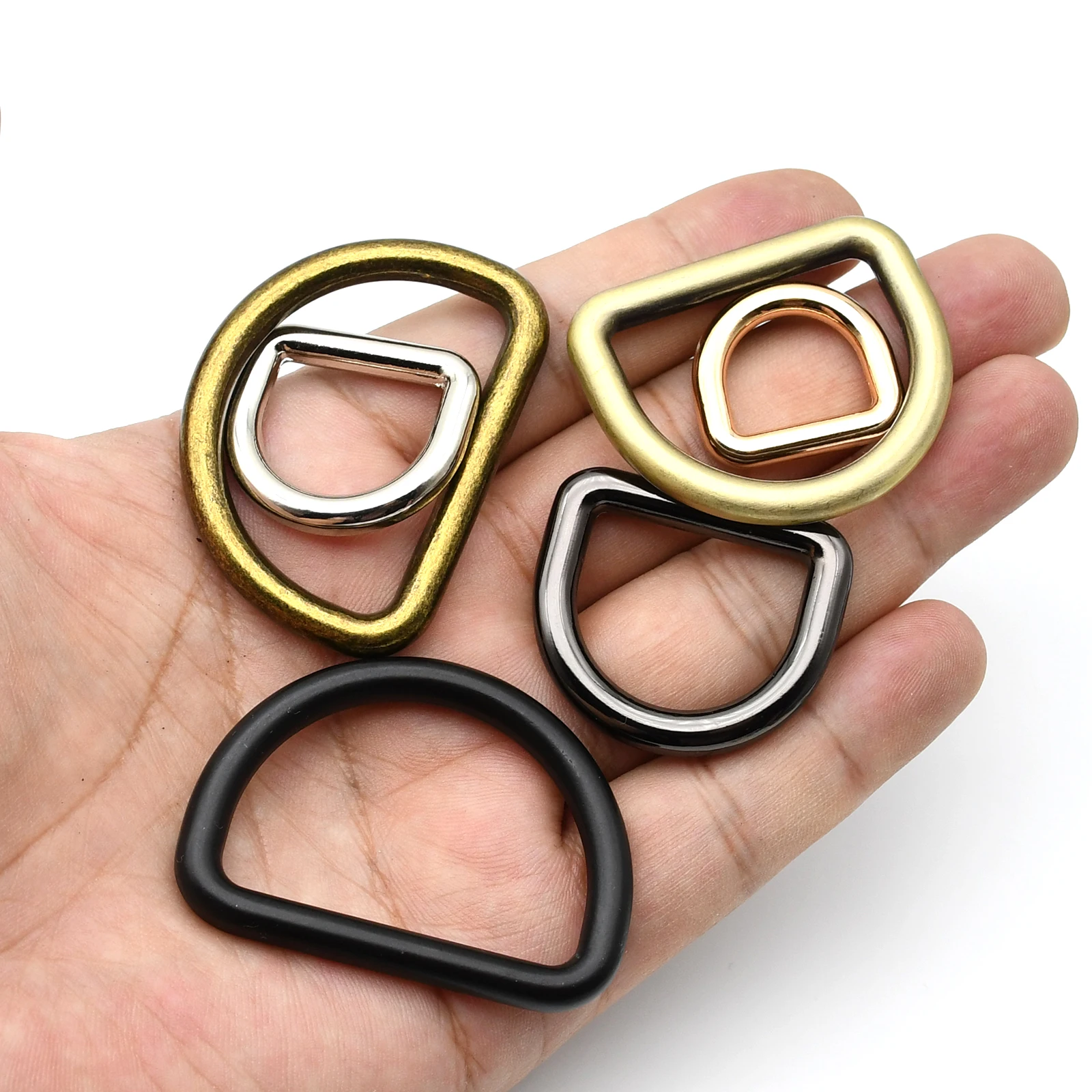 2 Pcs Metal D Ring Buckles Dee Ring Loops Mold Cast for Leather Craft Bag Strap Parts Webbing Belt Garment DIY Accessories