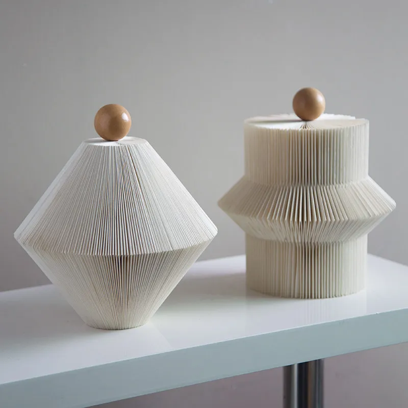 Nordic modern Italian minimalist wooden ball origami art ornament cream style living room model room geometric soft decoration