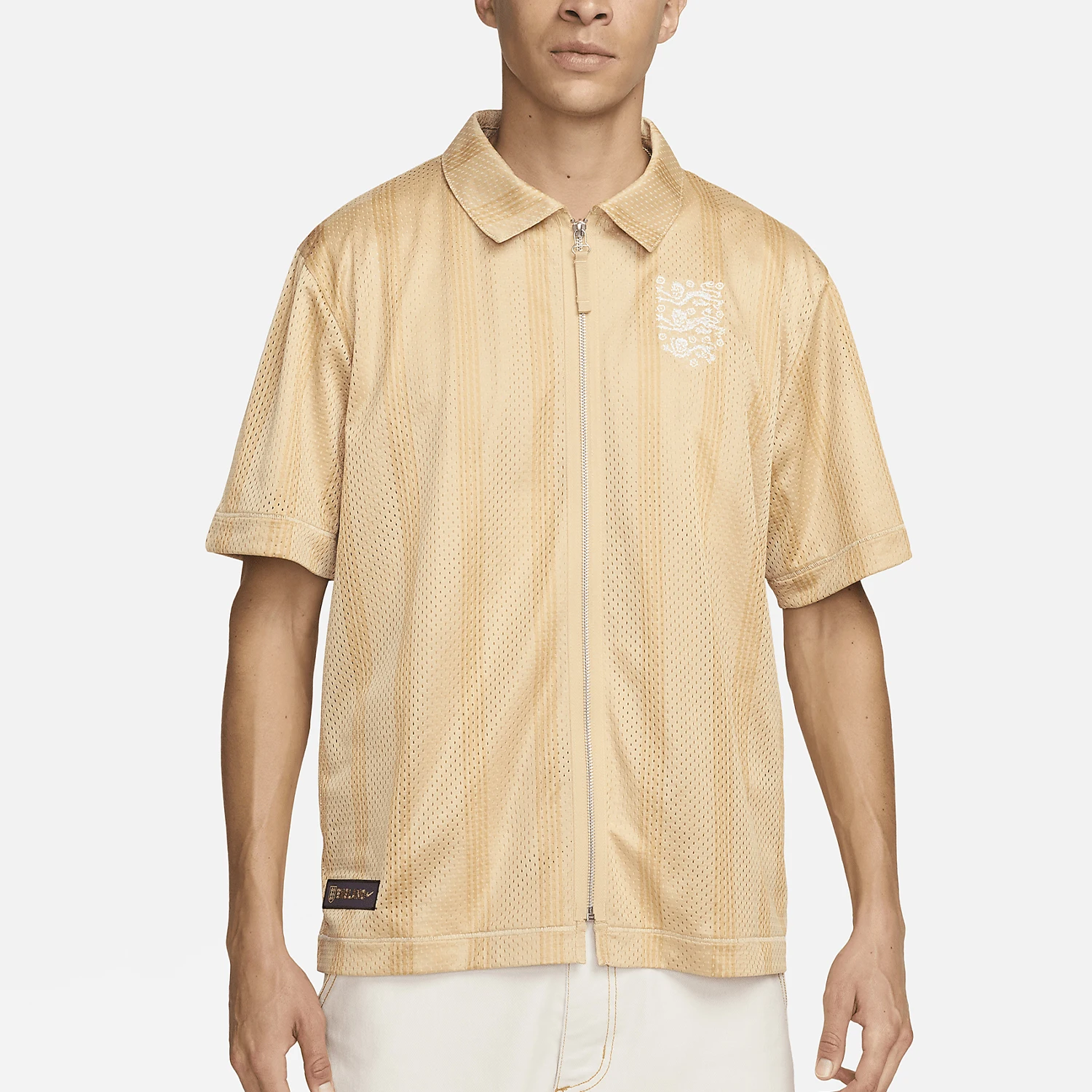 Casaco masculino autêntico Nike, novo, com zíper completo e manga curta, FZ6204-252
