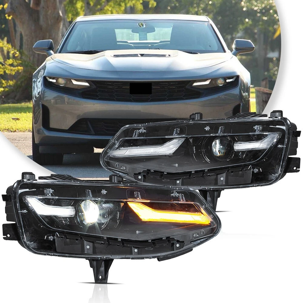 Luces LED personalizadas para todo clima, faros LED completos para Chevrolet Chevy Camaro 2019-2024 Coupe Dual Beam
