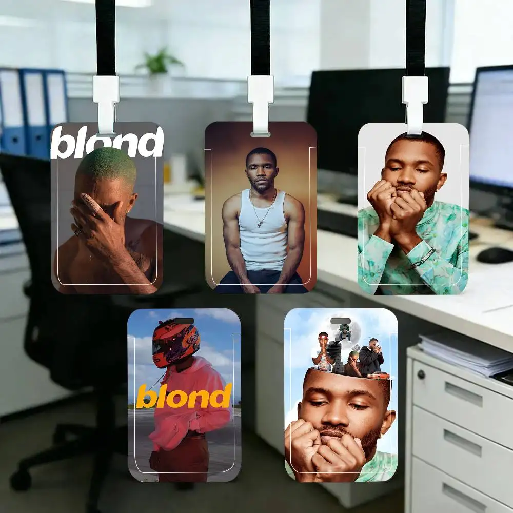 1pc Rapper F-Frank Ocean ID Card Sleeve School Card Access ID Card Bus Meal Card Protective Sleeve Easy Push