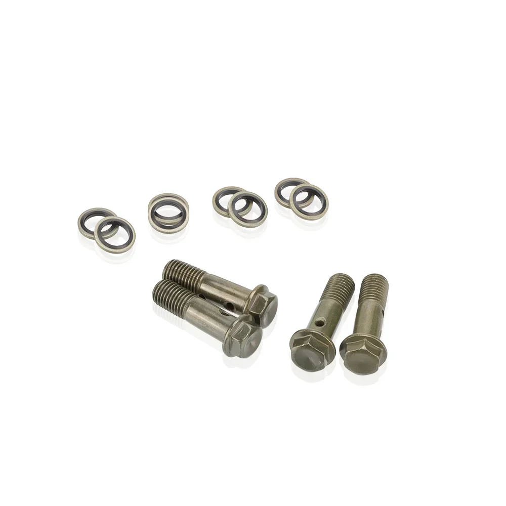 4 Pcs/lot Motorcycle Hydraulic Brake Hollow Screw M10 x 1.25 Double Banjo Bolt For hydraulic brake hose caliper Adaptor view 5