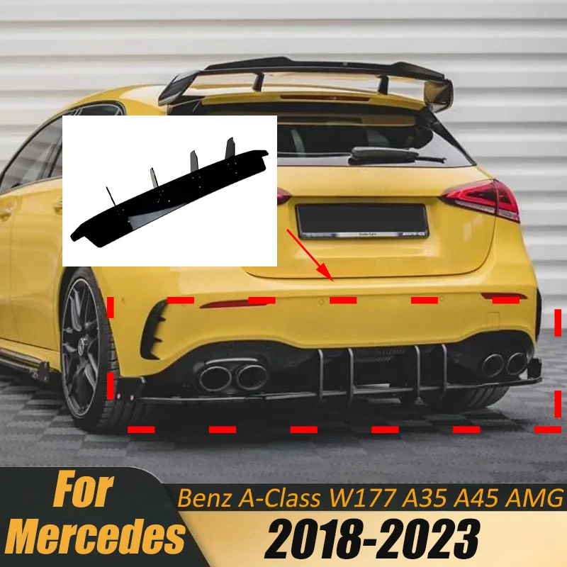 

For Mercedes Benz A-Class W177 A35 A45 AMG 2018-2023 Car Rear Bumper Diffuser Spoiler Protector Body Tuning Parts Accessories