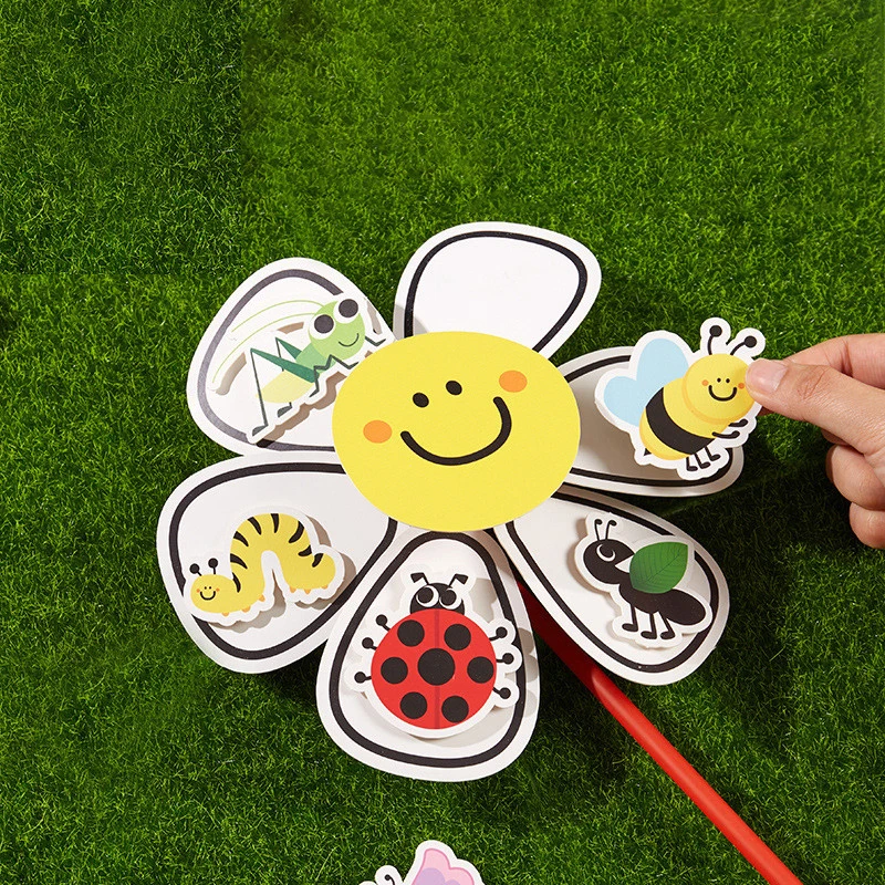 DIY handgemachte Windmühle Spielzeug Cartoon Windrad Insekten Puzzle Papier fach kreative Kindergarten Kunst Handwerk Dekor Kinder Bildung Spielzeug