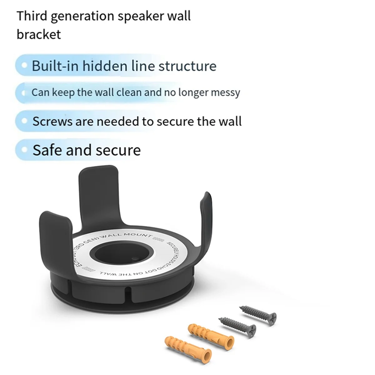QA88X Luidspreker Muurbeugel voor Google Home mini Smart Speaker Indoor Speaker Behuizing Beugel Zwart