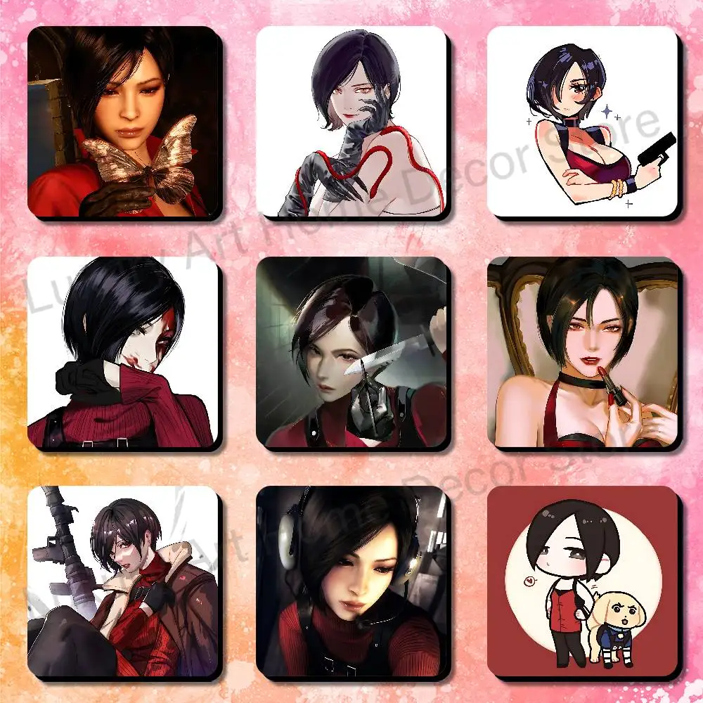 R-Resident E-Evil Ada Wong 75x75mm Frigerator Magnet Square Stickers Personalize Fridge Refrigerator Wall Door Decoration