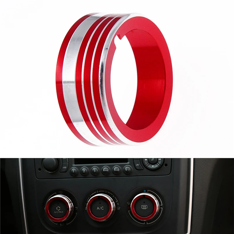 

1pc Car Air Conditioning Adjusting Knob Switch Ring Trim for Peugeot 308 408 3008 2012-2015 Car AC Knob Decoration Cover Sticker