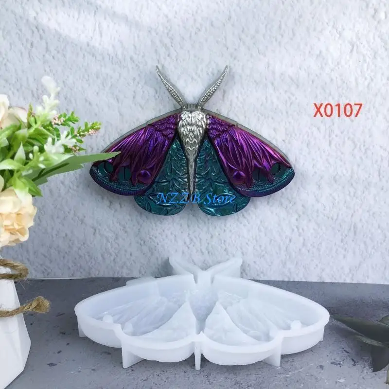

T21F Moth Silicone Pendant Molds Silicone Texture Crafting Moulds for Crafting