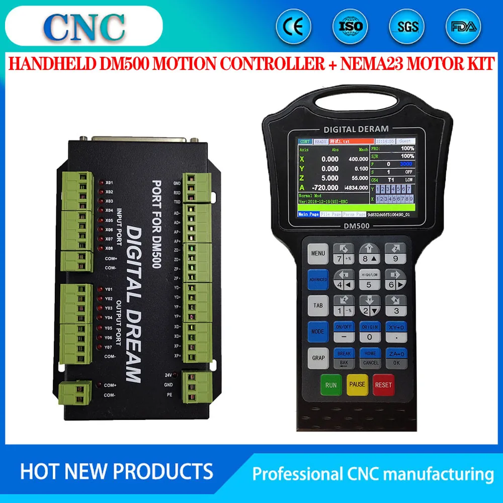 CNC kit Nema 23/57 hybrid servo motor drive kit m150/DM500 4-axis motion control system closed-loop driver and motor