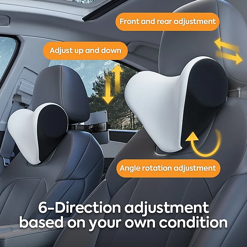 Car seat headrest Neck pillow Headrest bracket Adjustable U-shaped pillow cushion with mobile phone holder