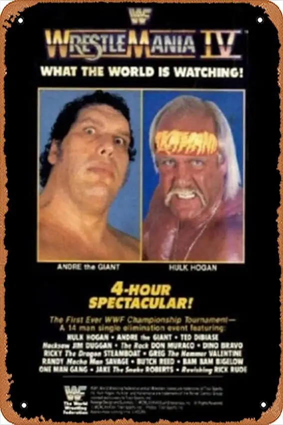 WrestleMania IV Poster   - Retro Metal Tin Sign for Home Bar Pub Garage Decor Movie Gifts