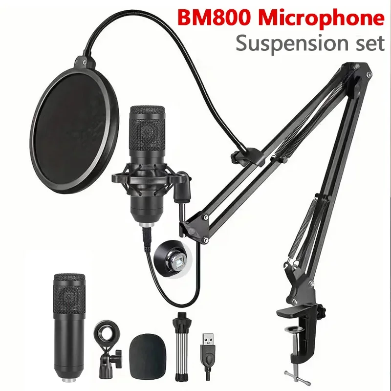 

BM800 USB Capacitor Microphone Suspension Set for Live Streaming,phone,computer,network Anchor, Karaoke Recording Microphone