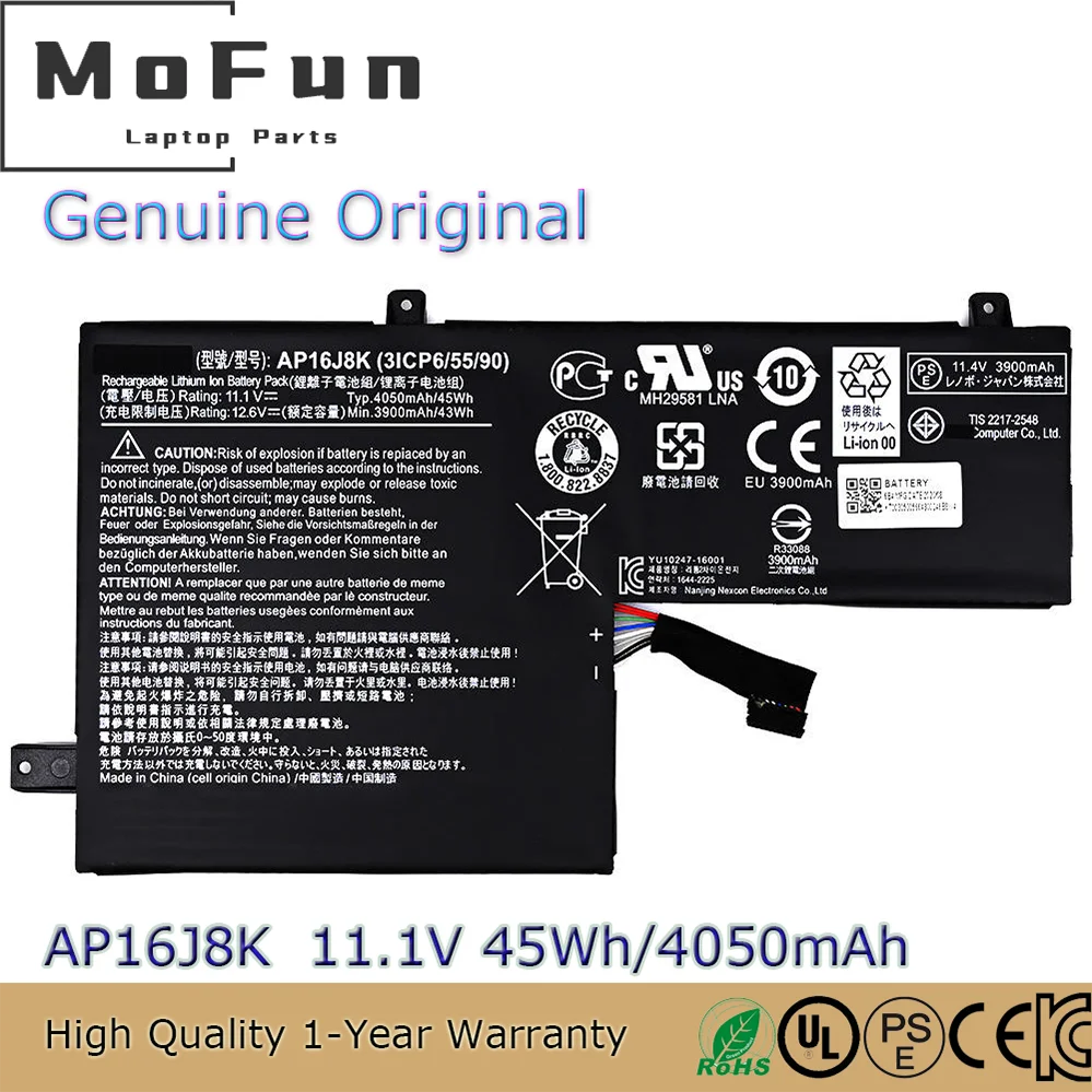 

Brand New Original AP16J8K 11.1V 4050mAh Notebook Battery for Acer Chromebook 11 C731 C731T CB311-7H AP16J5K