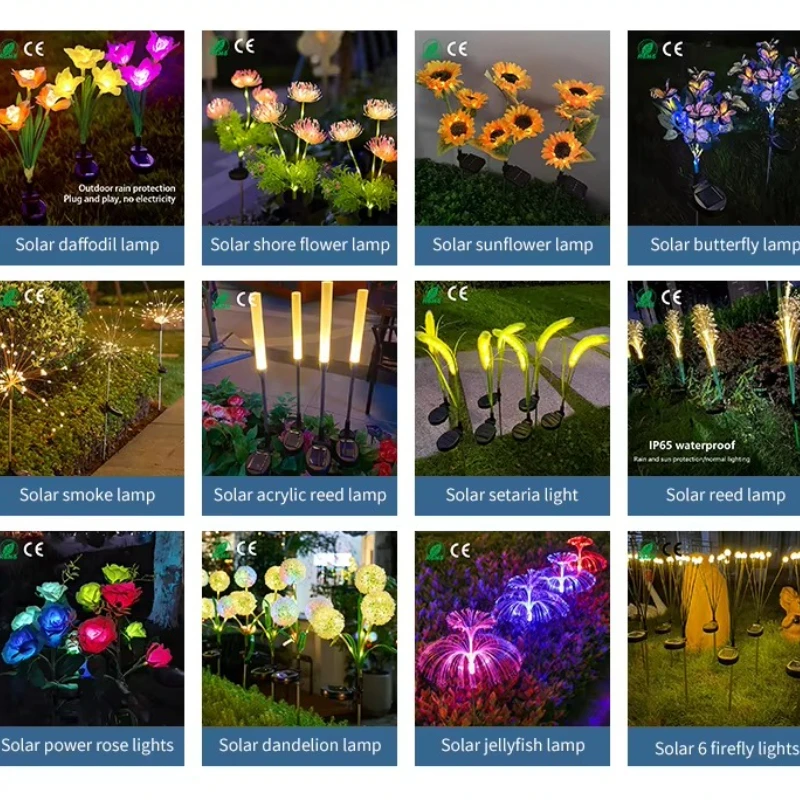 

Solar Simulation PVC Furry Reed Lamp Outdoor Waterproof IP65 Landscape Decoration Garden Light for Home Christmas Holiday