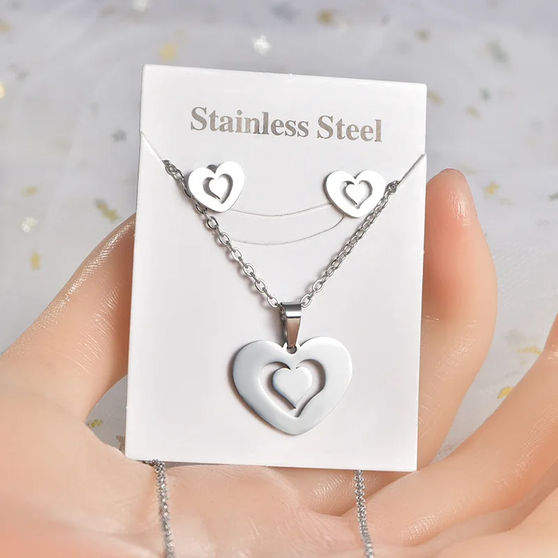 Silver Color Heart Earrings For Women Sweater Chain Love Romantic Elegant Fashion Pendant Jewelry Party Gift image 3