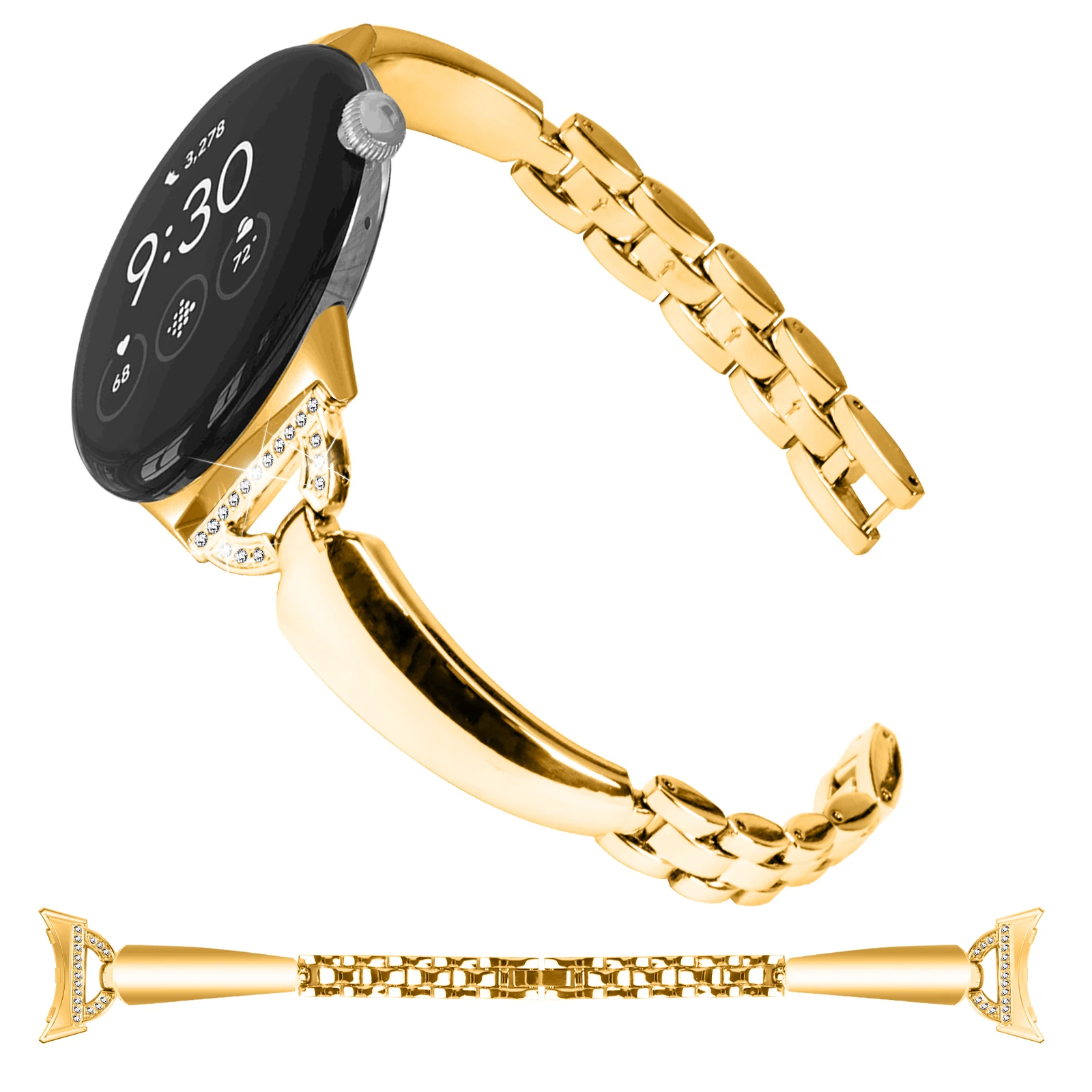 Strap for Google Pixel 1/2/3 41MM  4 41MM Watch Band Women Ladies bracelet diamond metal bands Bracelet  Accessories