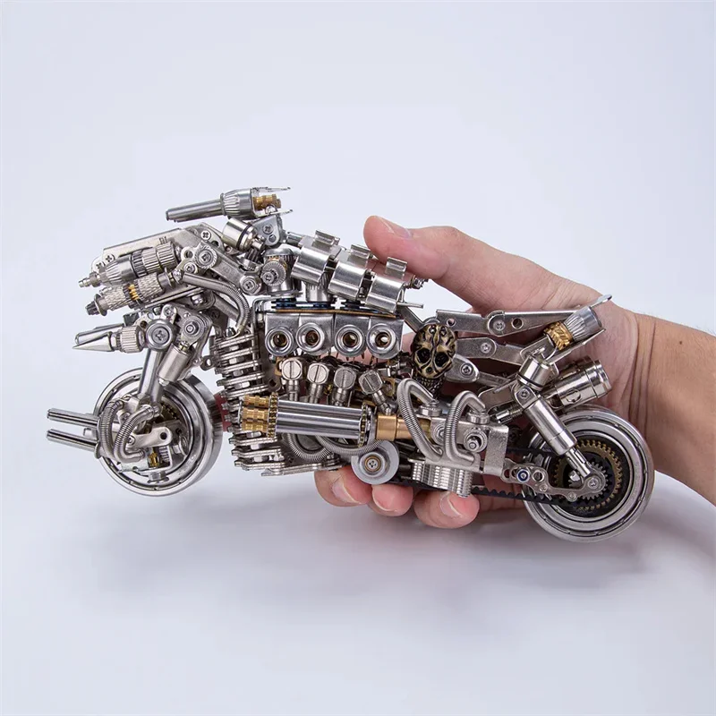 3D Metal Puzzle Pursuit Motorcycle Model Kits Gift for Adults Kids Biker Jigsaw DIY Mechanical Assembly Toy - 900+PCS