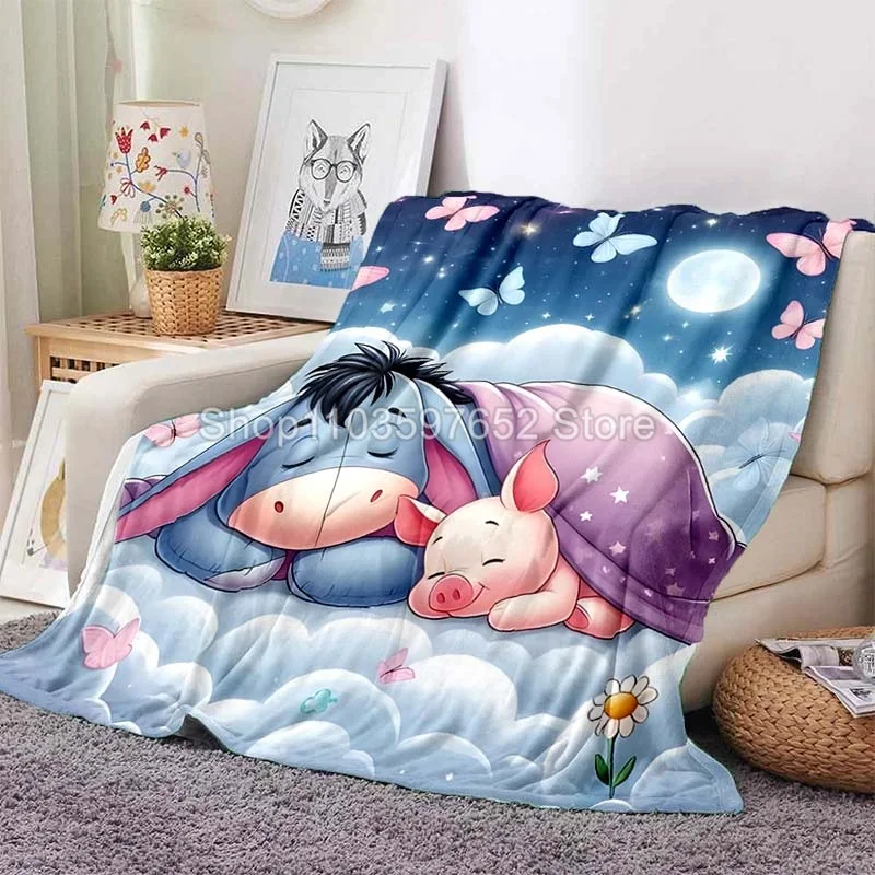 Winnie the Pooh Eeyore Print Blanket for Home Travel Soft and Comfortable Blanket for Adults and Children Cartoon Blanket