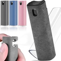 Microfiber Screen Cleaner Spray Bottle Set Mobile Phone Ipad Computer Microfiber Cloth Wipe Iphone Cleaning Glasses Wipes
