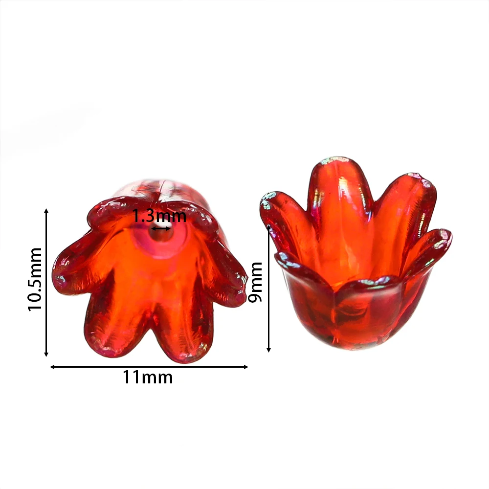 50/100pcs AB Colorful Acrylic Flower Bead Caps Bellflower Spacer Loose Beads for DIY Bracelet Necklace Earring Jewelry Making
