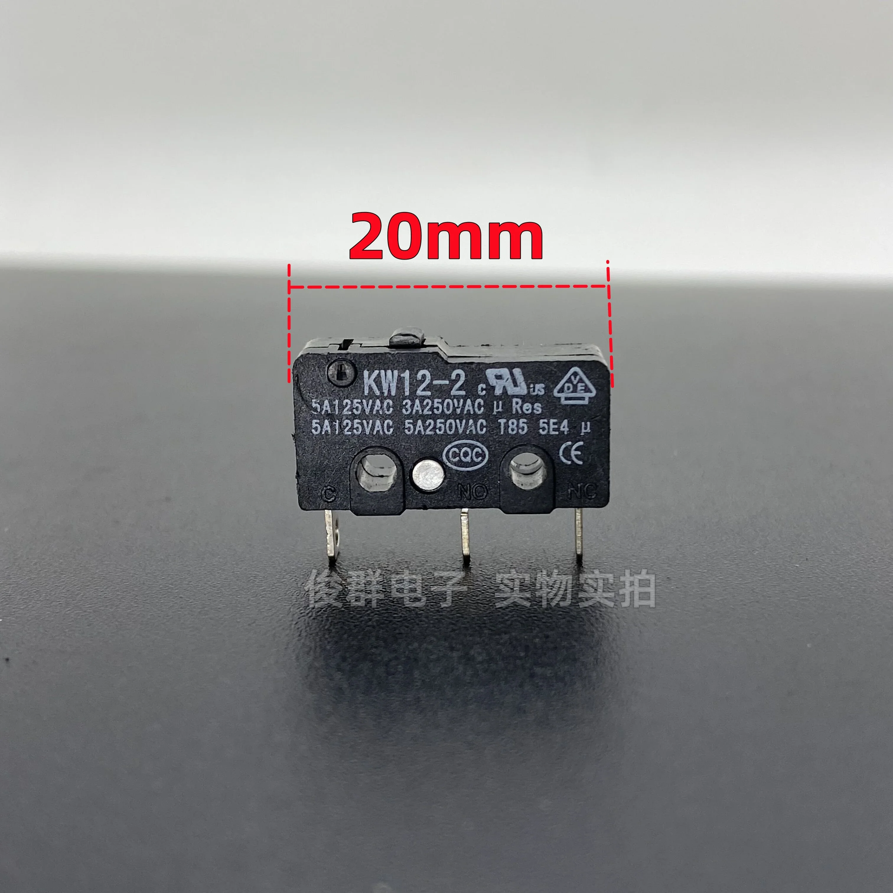 20pcs/ KW12-2 medium-sized micro switch 3-pin 5A travel limit detection reset touch point button