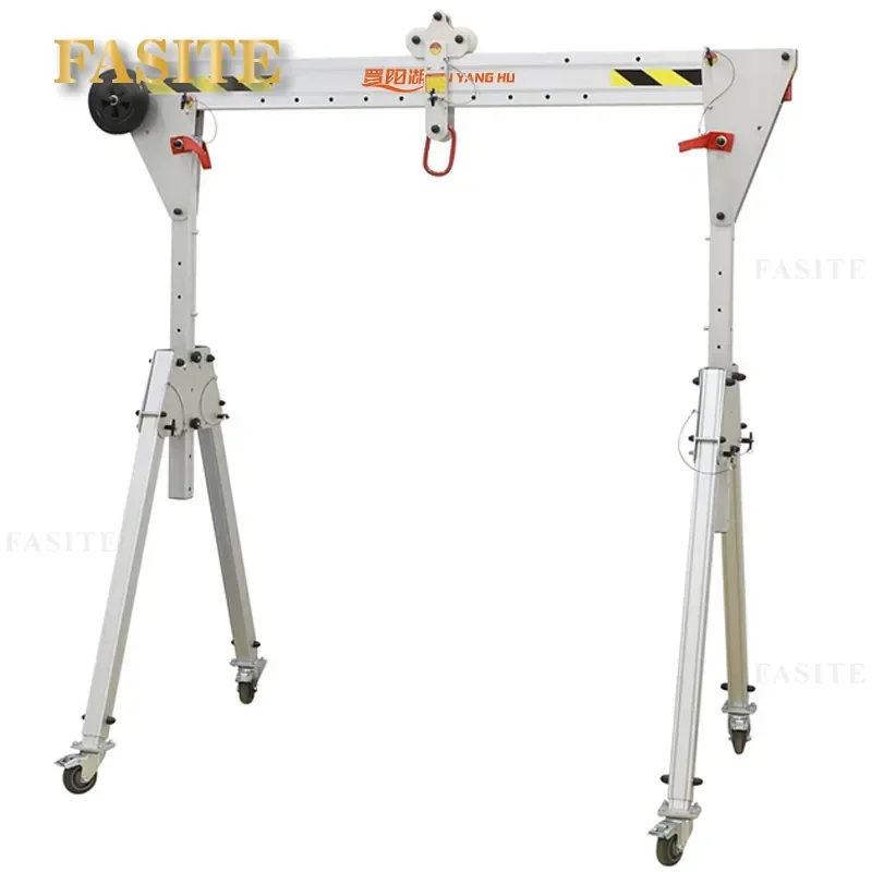 For Portable Folding Aluminum Alloy Lifting Gantry Crane Hand Push Mobile Elevator Light Duty Workshop Warehouse Garage Use
