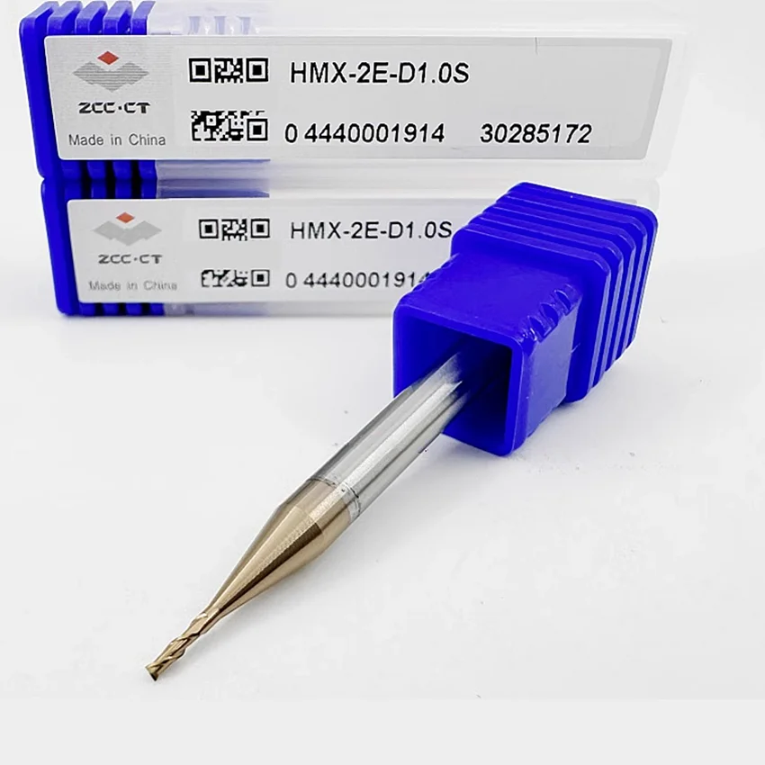 HMX-2E-D1.0S ZCC.CT HMX-2E Zweischneidiger flacher Schaftfräser mit geradem Schaft D1.0*4*3*50 2F Flachschaftfräser 2 Schneiden Flaches Schaftfräser